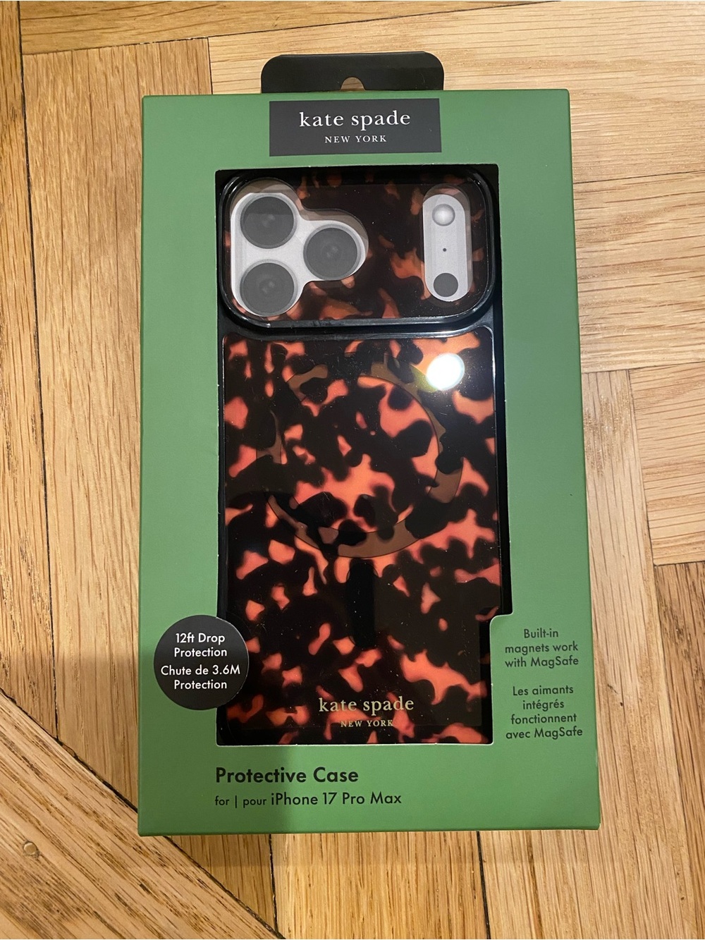 kate spade tortoiseshell black and brown iPhone 17 Pro Max Protective Case
